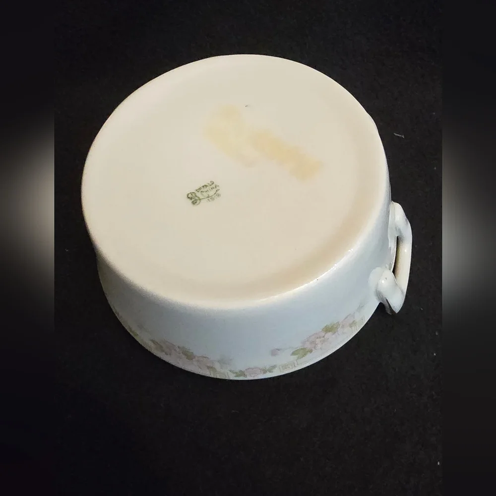 Floral Porcelain Bowl with Handle